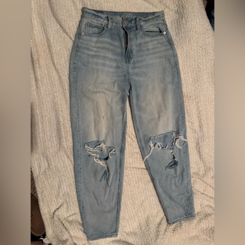 American Eagle Outfitters Blue Boyfriend Jeans Distressed